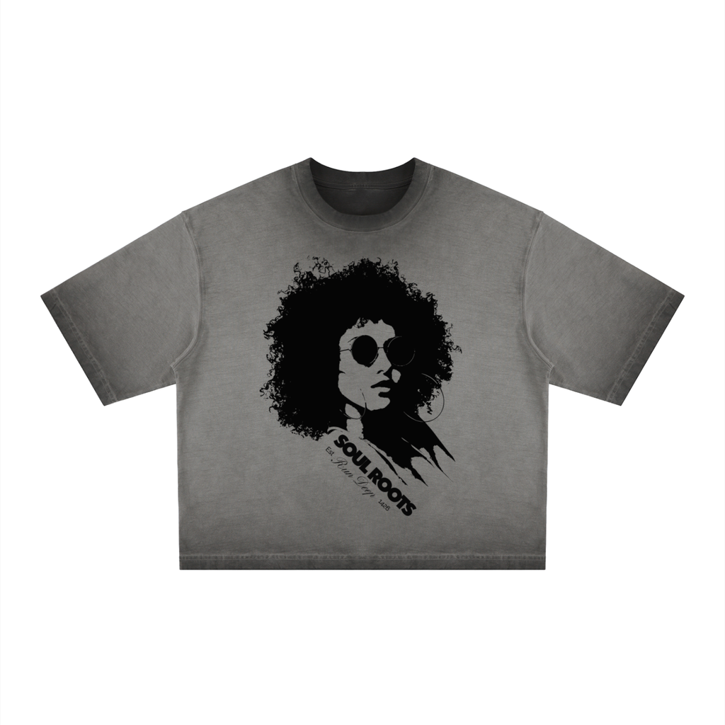 Soul Roots Blue  Dyed Boxy T-Shirt