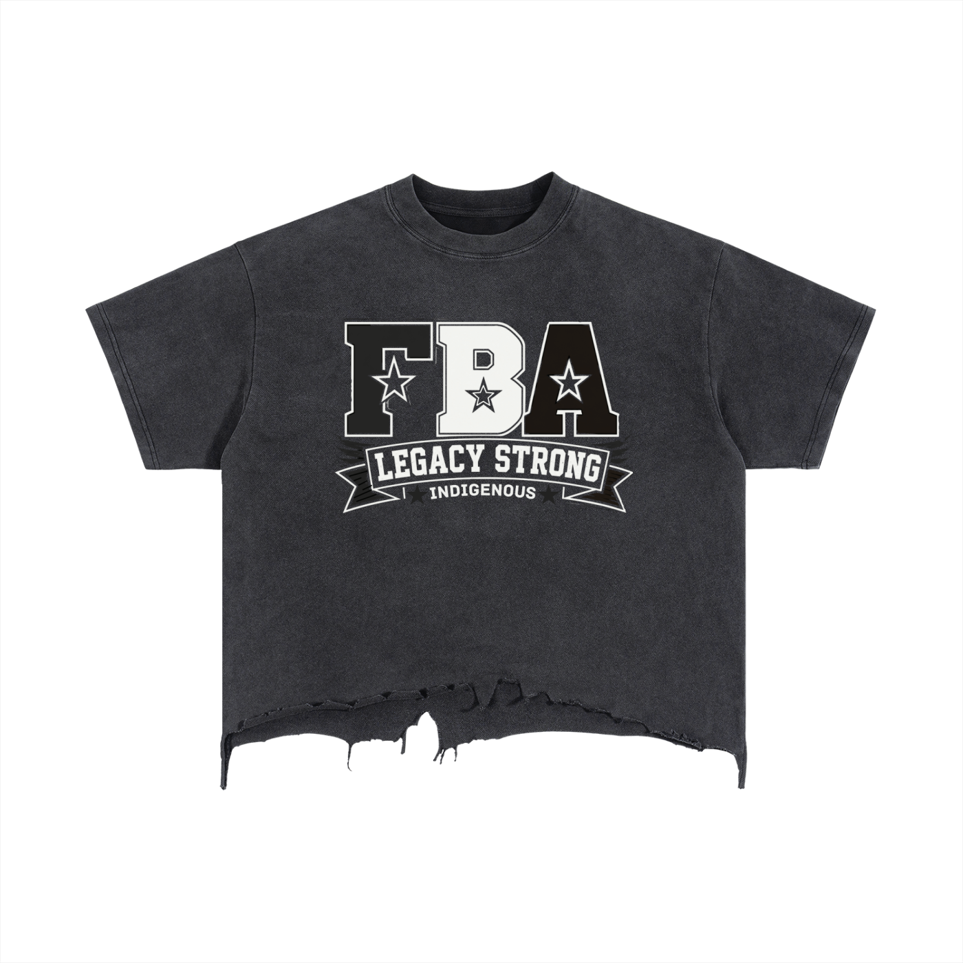 FBA Vintage Vibe Wash Boxy Distressed Hem T-Shirt