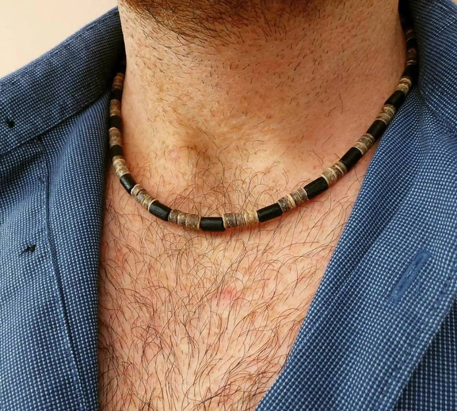 FBA Men's African Surfer Beaded Necklace | Boho Jewelry