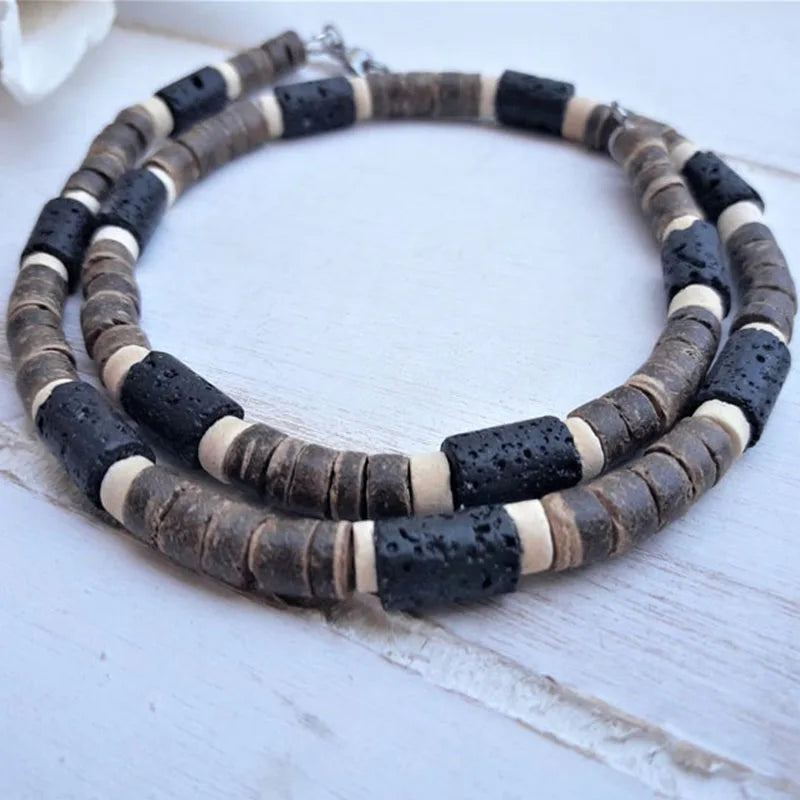 FBA Men's African Surfer Beaded Necklace | Boho Jewelry