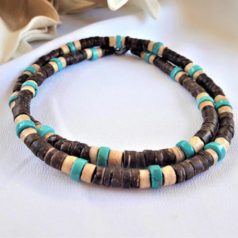 FBA Men's African Surfer Beaded Necklace | Boho Jewelry