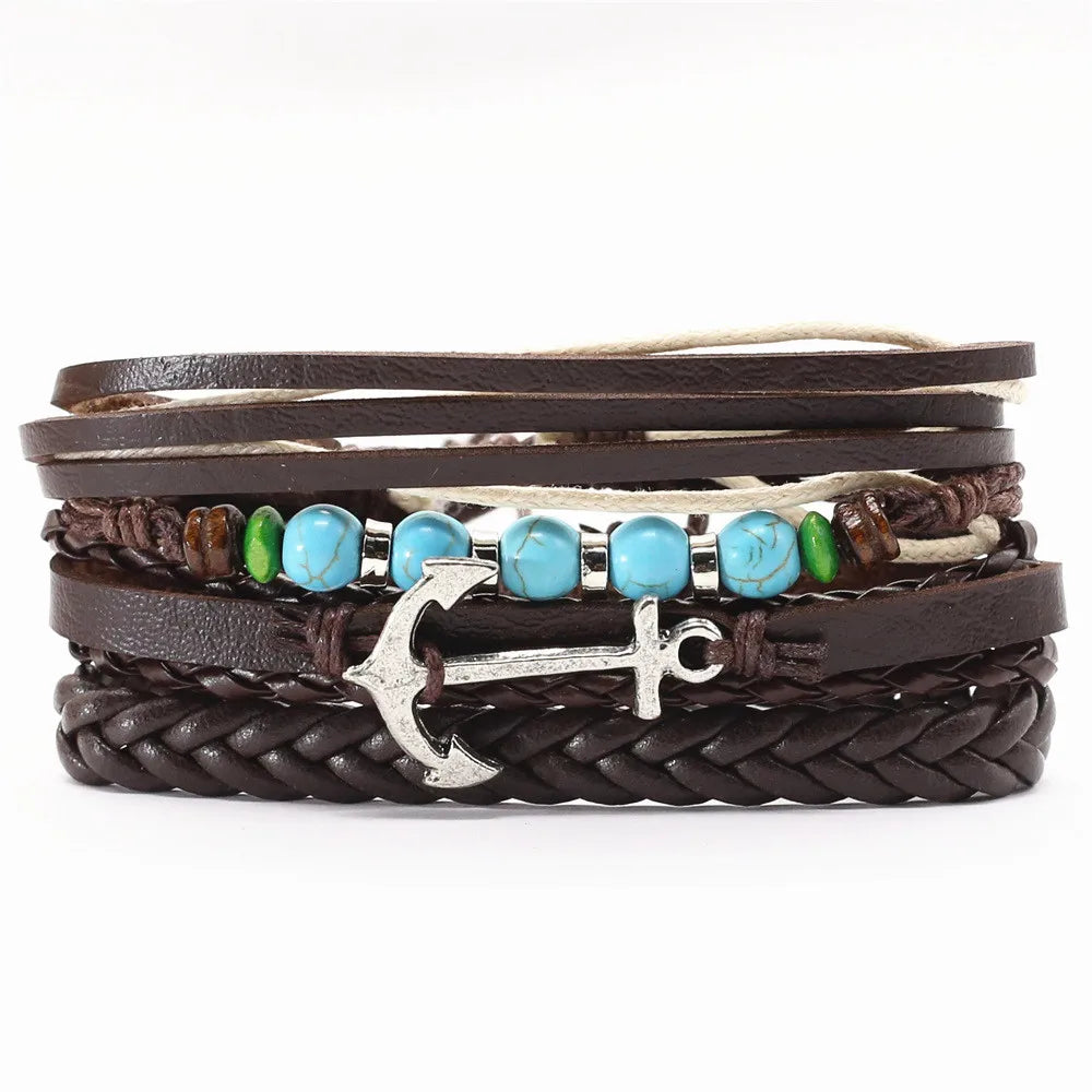 FBA Vintage Beads Leather Bracelet | Men's & Women's Fashion Jewelry