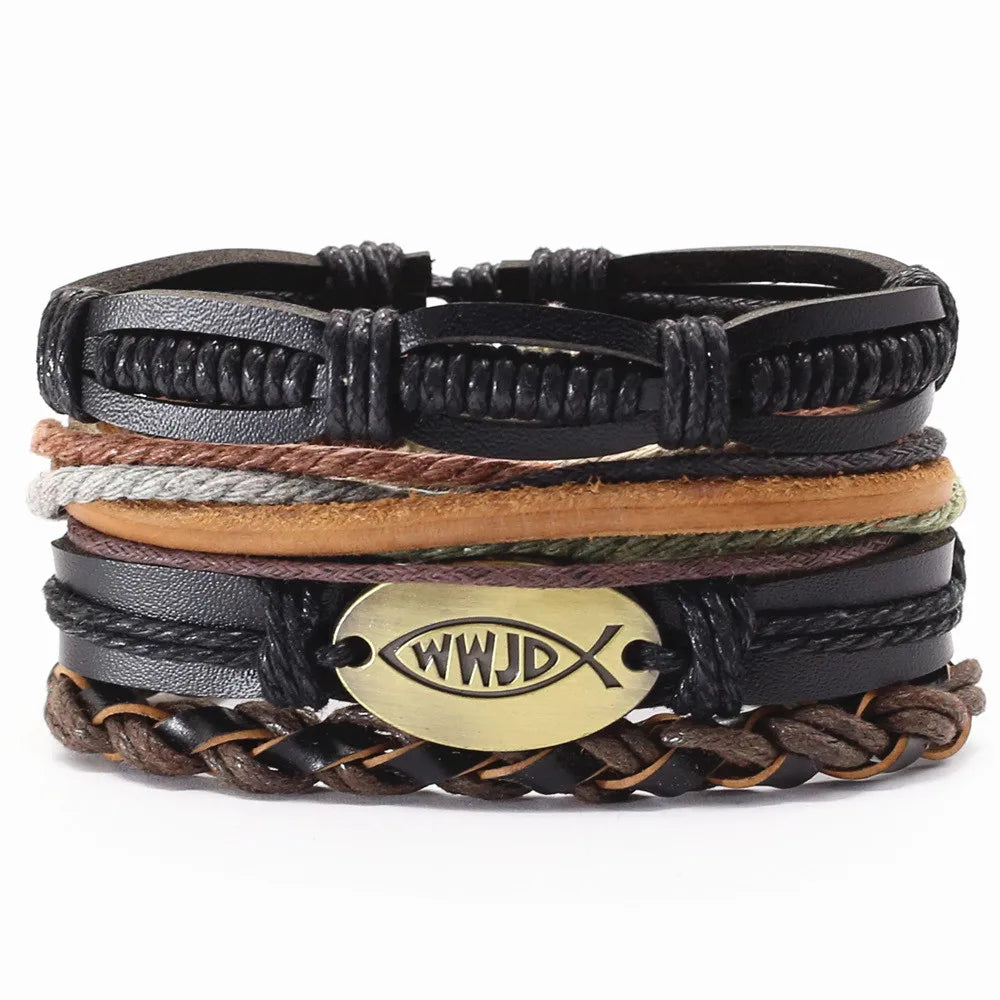 FBA Vintage Beads Leather Bracelet | Men's & Women's Fashion Jewelry