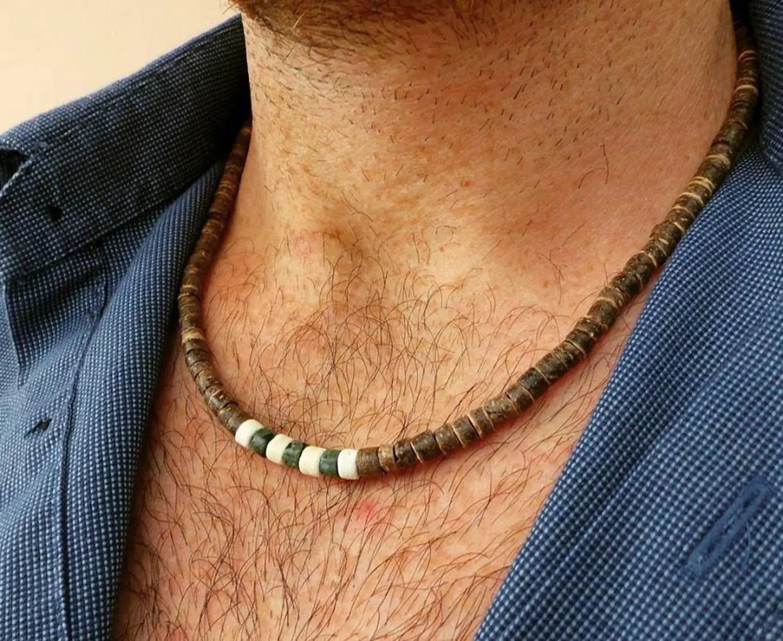 FBA Men's African Surfer Beaded Necklace | Boho Jewelry