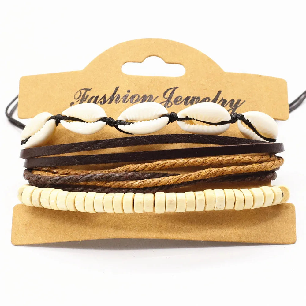 FBA Vintage Beads Leather Bracelet | Men's & Women's Fashion Jewelry