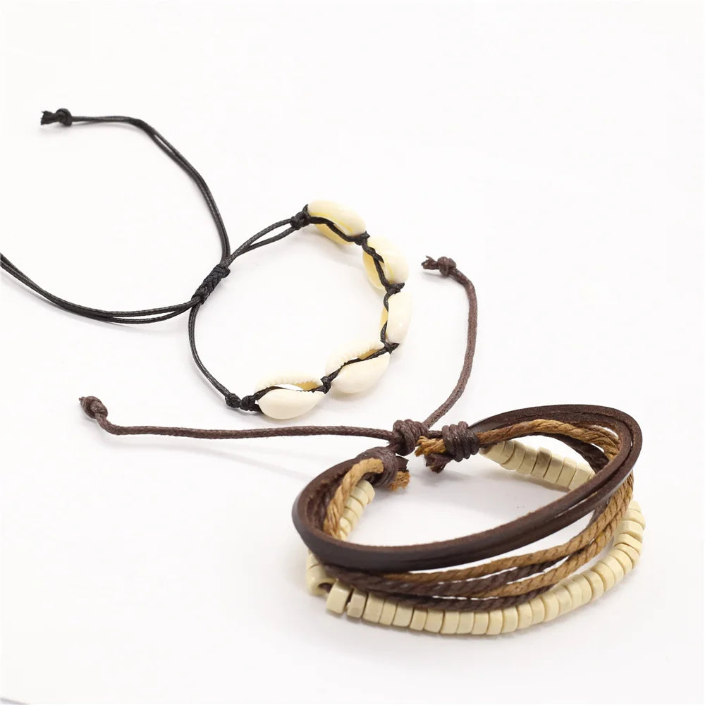 FBA Vintage Beads Leather Bracelet | Men's & Women's Fashion Jewelry