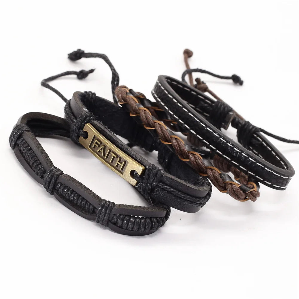FBA Vintage Beads Leather Bracelet | Men's & Women's Fashion Jewelry