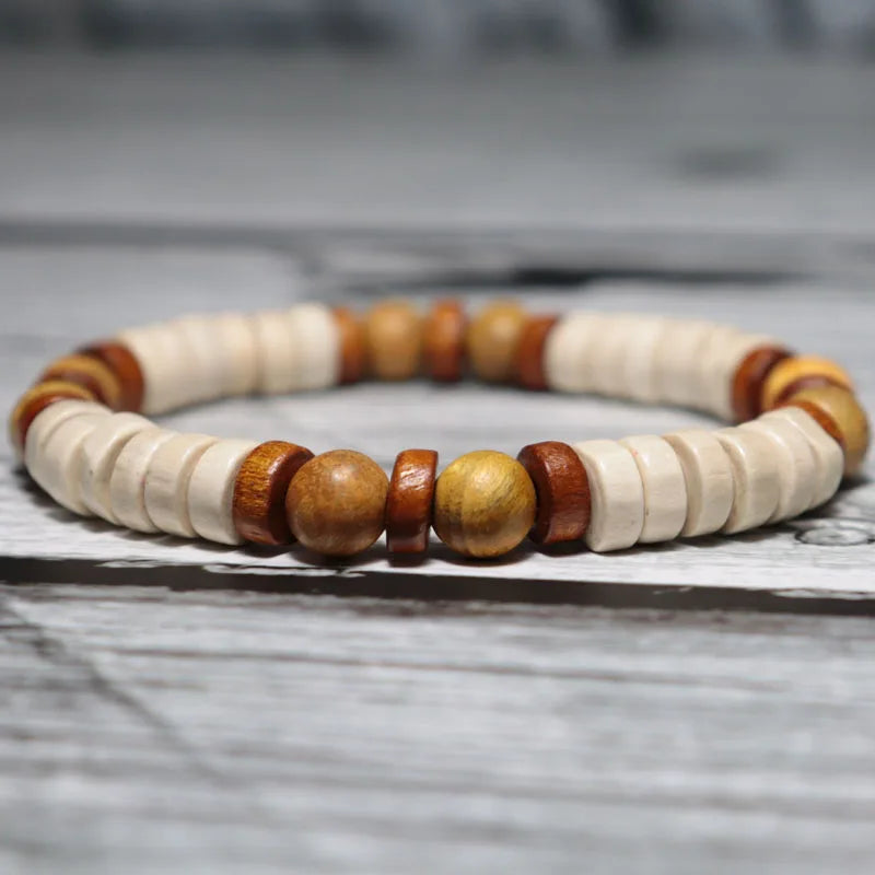 FBA Natural Coconut Bead Boho Bracelet | Howlite Stone Jewelry