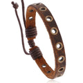 FBA Men's Genuine Leather Adjustable Bangle Bracelet | Vintage Jewelry