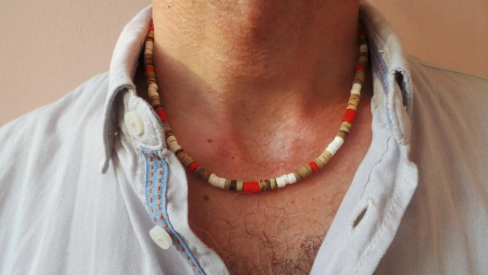 FBA Men's African Surfer Beaded Necklace | Boho Jewelry