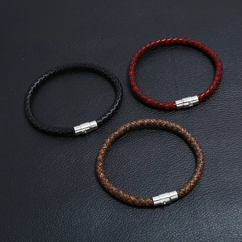 FBA Custom Name Braided Leather Bracelet for Men | Personalized Gift