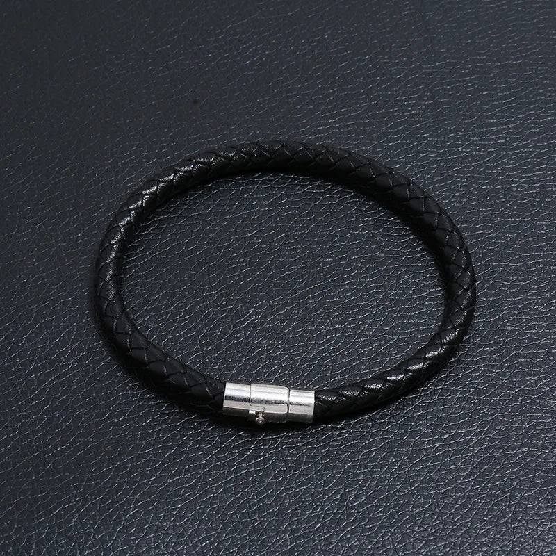 FBA Custom Name Braided Leather Bracelet for Men | Personalized Gift