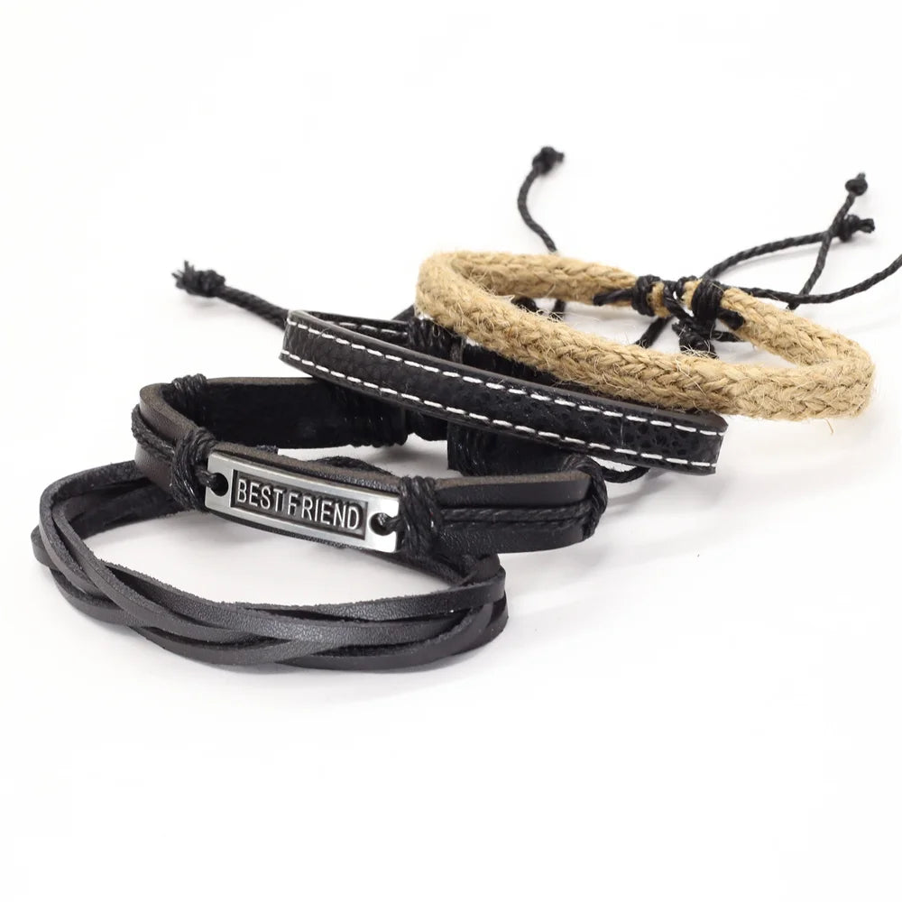 FBA Vintage Beads Leather Bracelet | Men's & Women's Fashion Jewelry