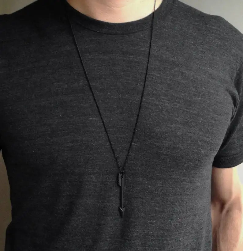 FBA Black Arrow Archer Pendant Necklace | Bohemian Statement Jewelry