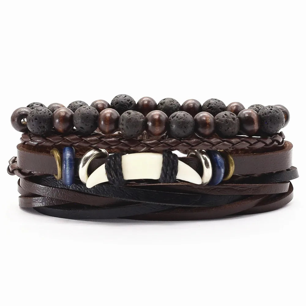 FBA Vintage Beads Leather Bracelet | Men's & Women's Fashion Jewelry