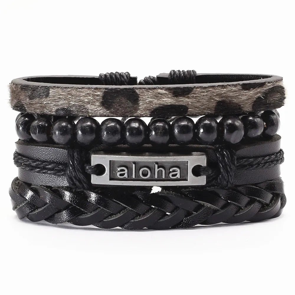 FBA Vintage Beads Leather Bracelet | Men's & Women's Fashion Jewelry