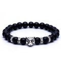 FBA Lava Stone Leopard Panther Charm Bracelet | Men's Jewelry