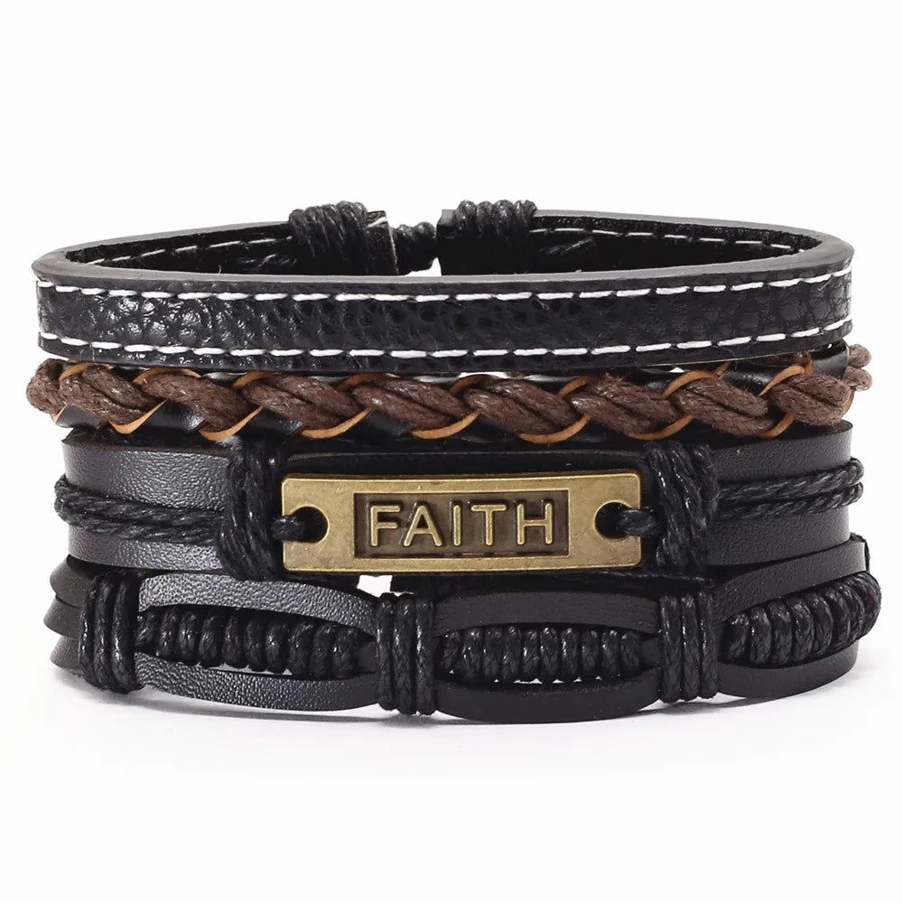 FBA Vintage Beads Leather Bracelet | Men's & Women's Fashion Jewelry