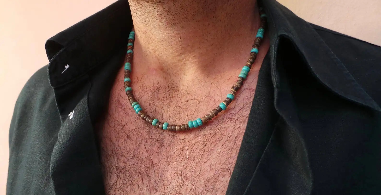 FBA Men's African Surfer Beaded Necklace | Boho Jewelry