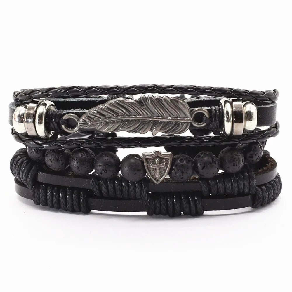 FBA Vintage Beads Leather Bracelet | Men's & Women's Fashion Jewelry