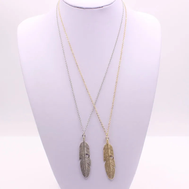 FBA Feather Leaf Choker Necklace | Women's Statement Jewelry
