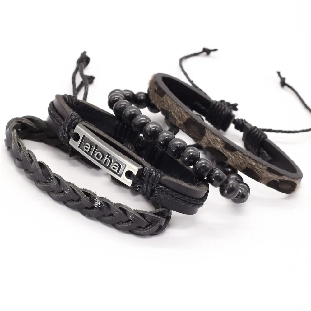 FBA Vintage Beads Leather Bracelet | Men's & Women's Fashion Jewelry