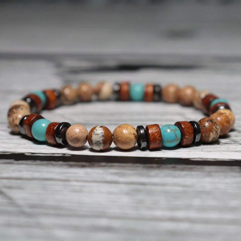 FBA Natural Coconut Bead Boho Bracelet | Howlite Stone Jewelry