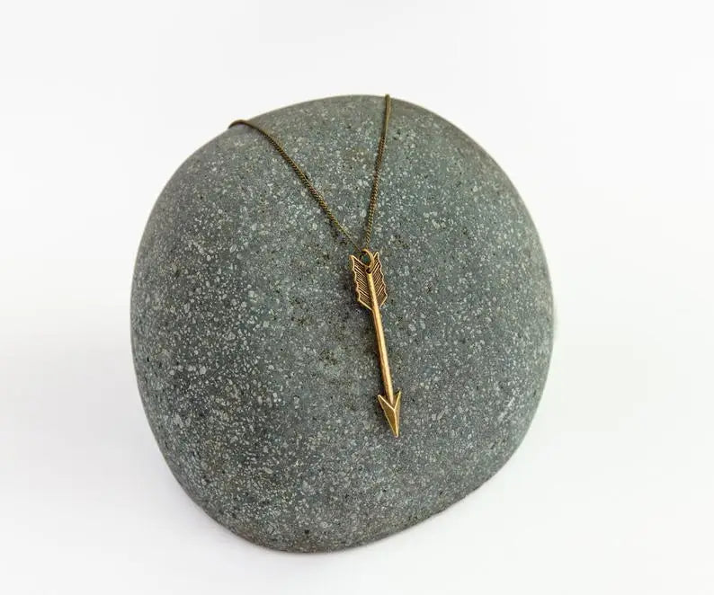 FBA Black Arrow Archer Pendant Necklace | Bohemian Statement Jewelry