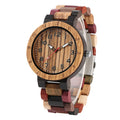 FBA Men's Mixed Color Wooden Watch | Fashion Quartz Wood Wristwatch