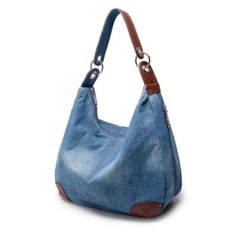 Large Luxury Denim Tote Bag for Women – Jean Crossbody Shoulder Handbag