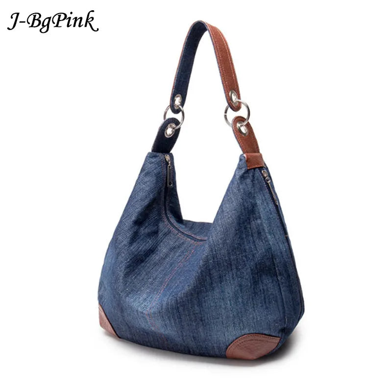 Large Luxury Denim Tote Bag for Women – Jean Crossbody Shoulder Handbag