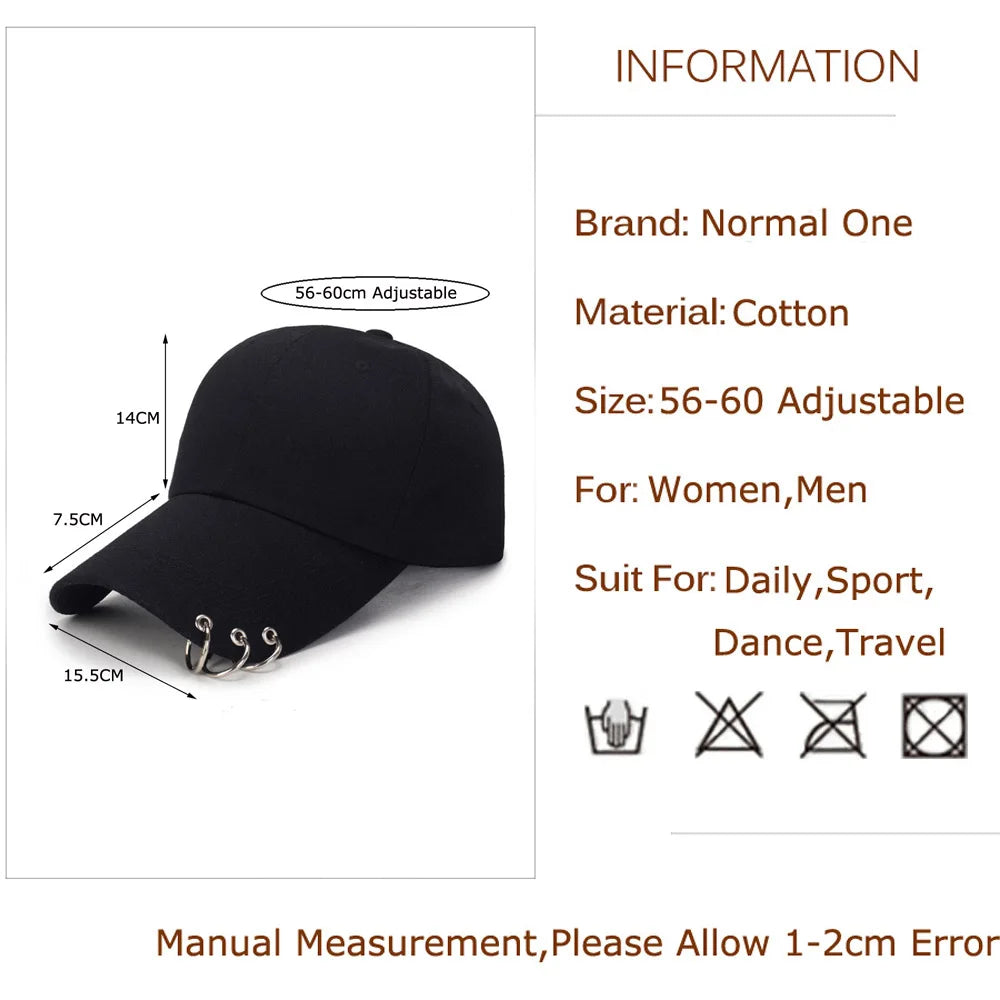 Hip Hop Snapback Cap with Ring Detail | FBA Vibes