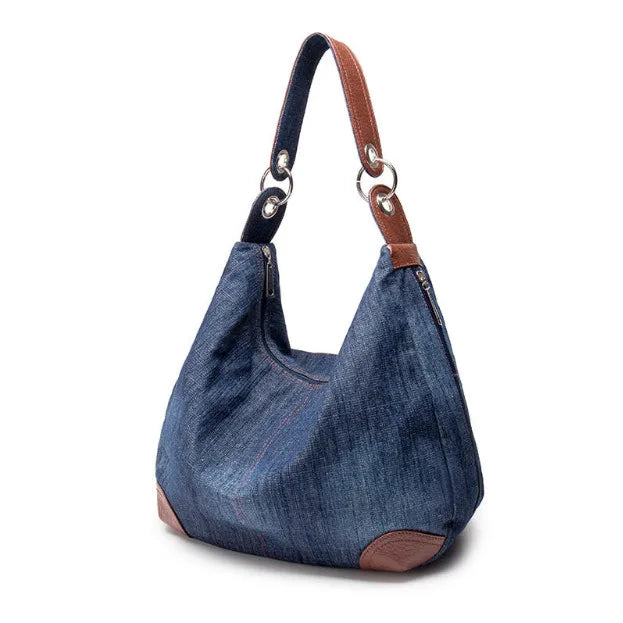 Large Luxury Denim Tote Bag for Women – Jean Crossbody Shoulder Handbag