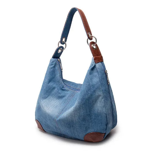 Large Luxury Denim Tote Bag for Women – Jean Crossbody Shoulder Handbag