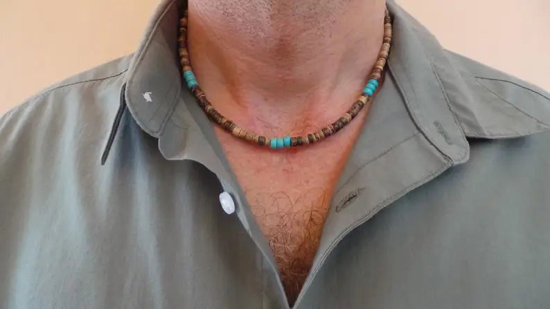 FBA Men's African Surfer Beaded Necklace | Boho Jewelry