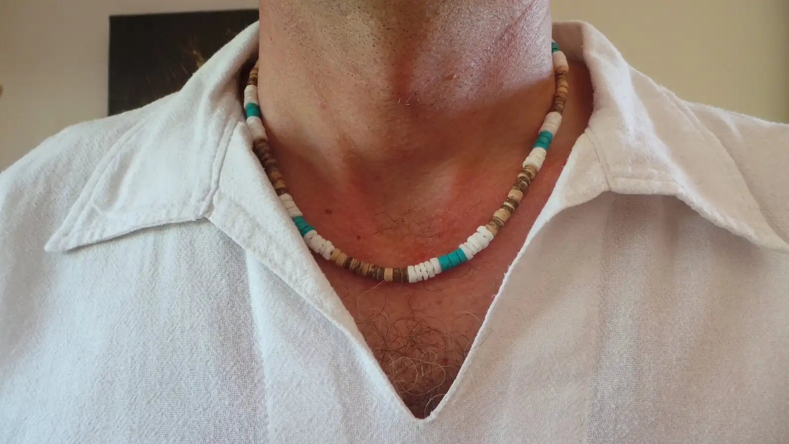 FBA Men's African Surfer Beaded Necklace | Boho Jewelry