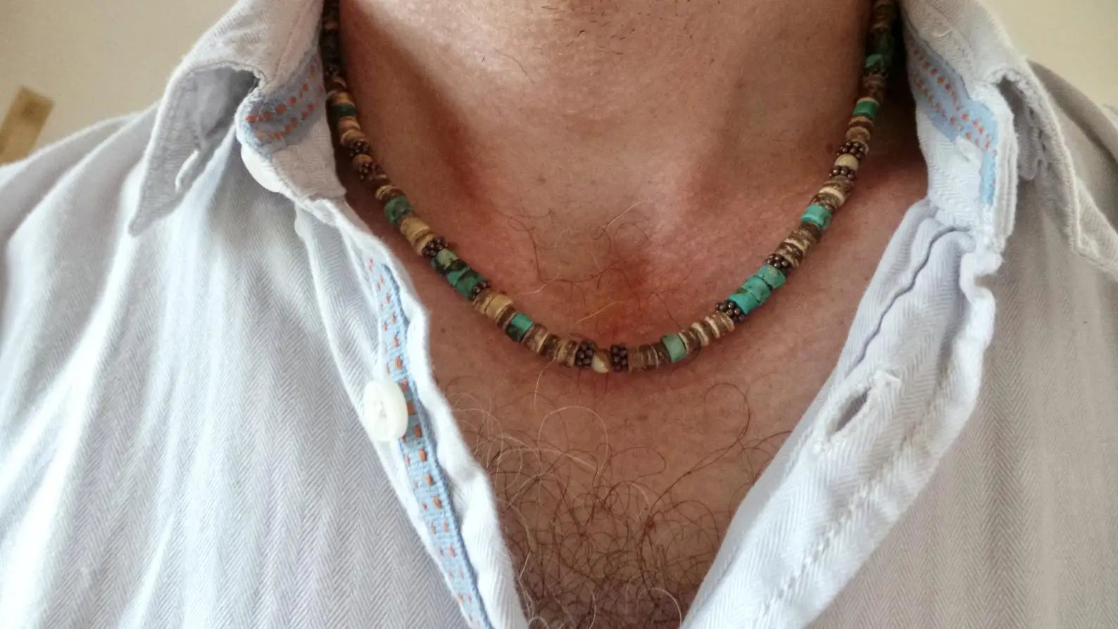 FBA Men's African Surfer Beaded Necklace | Boho Jewelry