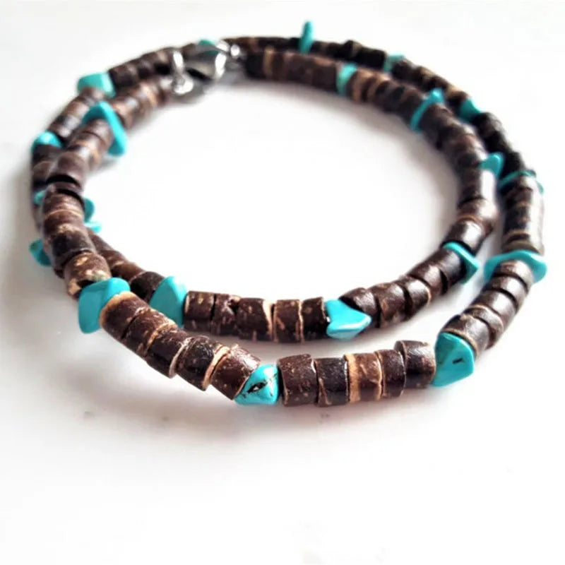 FBA Men's African Surfer Beaded Necklace | Boho Jewelry