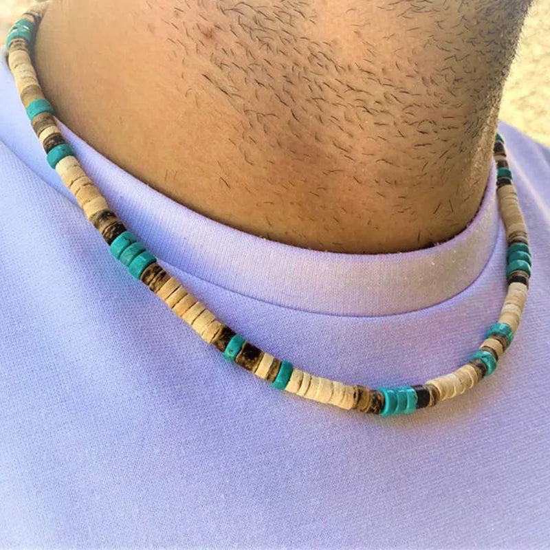 FBA Men's African Surfer Beaded Necklace | Boho Jewelry