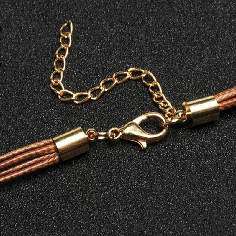 FBA Bohemian Feather Pendant Necklace | Vintage Rope Chain Jewelry