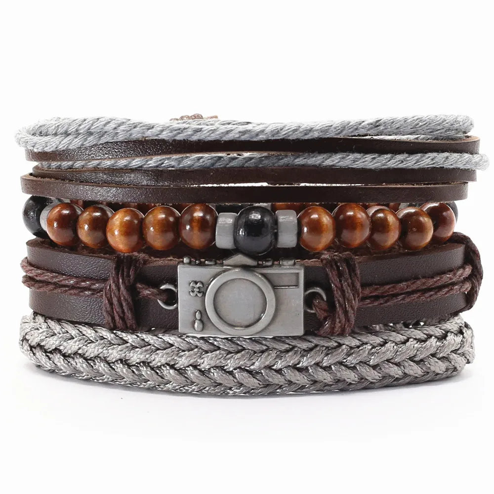 FBA Vintage Beads Leather Bracelet | Men's & Women's Fashion Jewelry