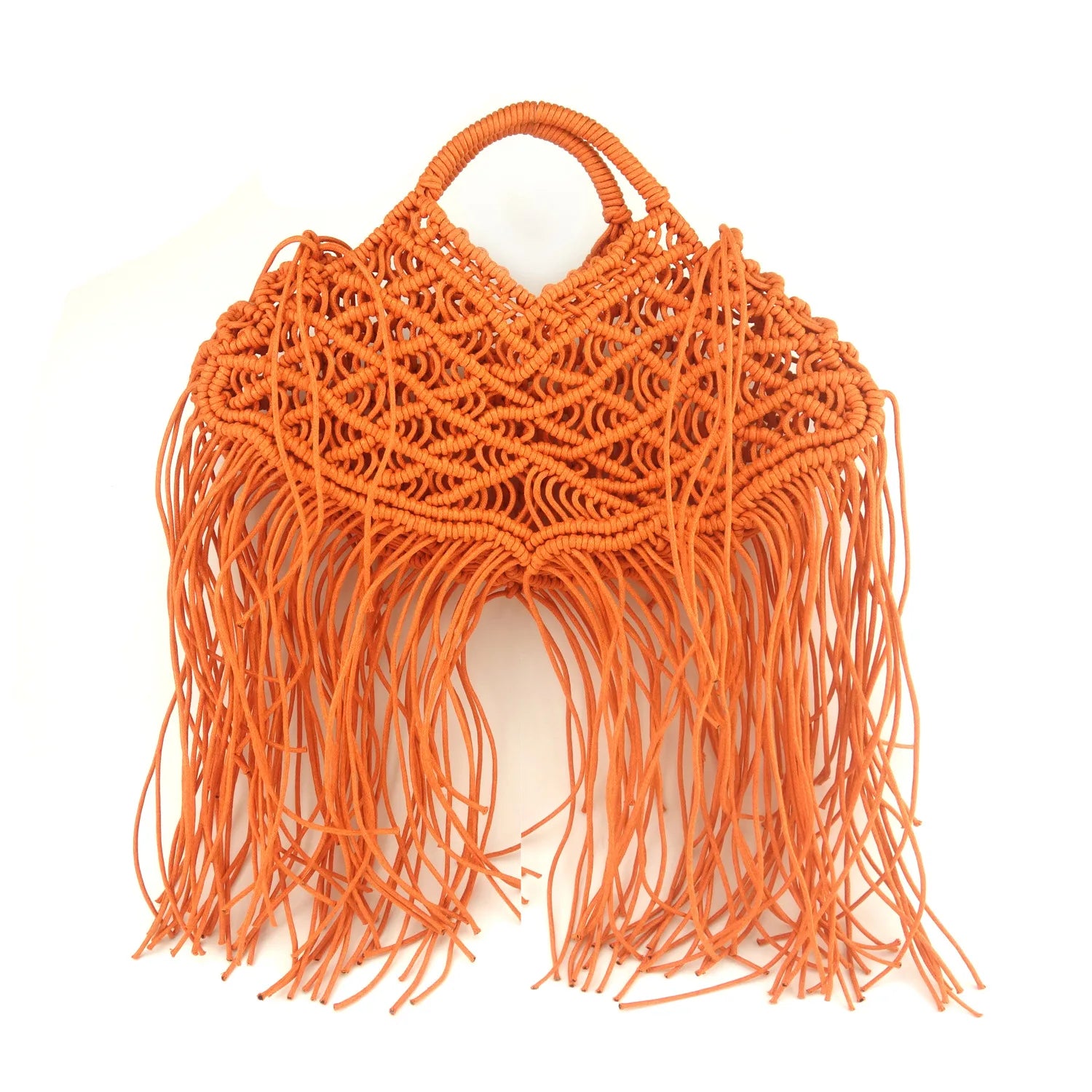 Bohemian Tassel Fishnet Tote Bag – Hollow Rope Woven Beach Handbag for Women