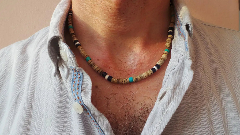 FBA Men's African Surfer Beaded Necklace | Boho Jewelry