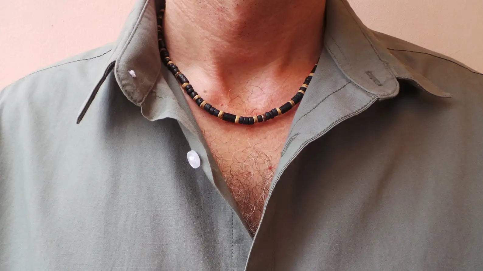FBA Men's African Surfer Beaded Necklace | Boho Jewelry