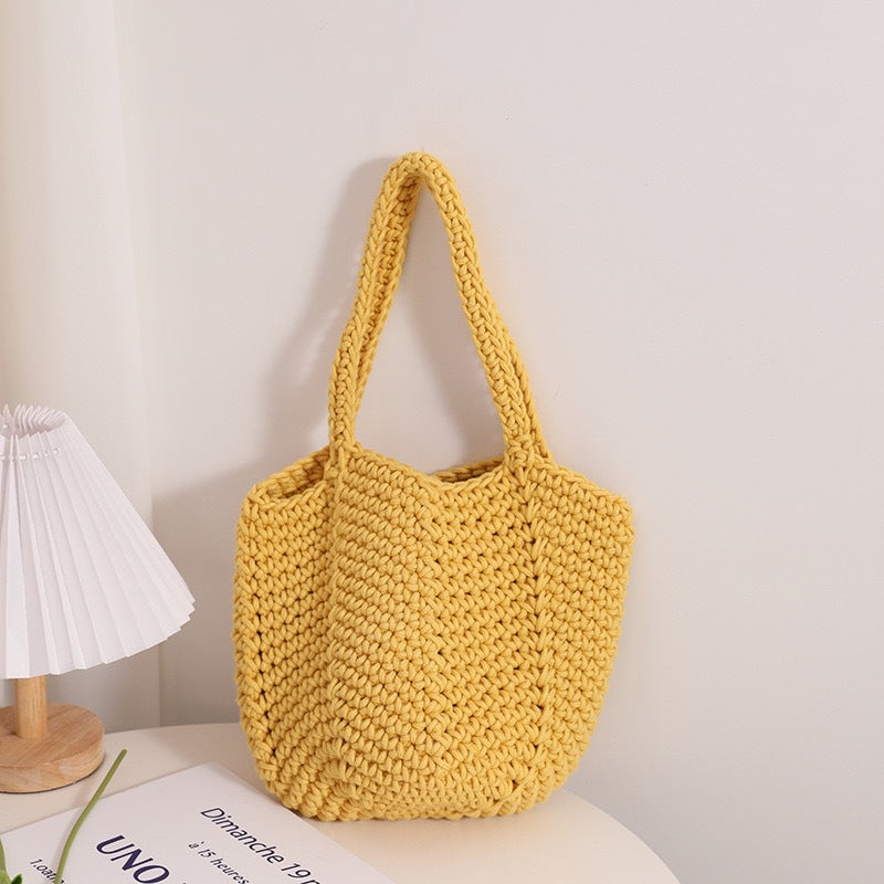 Retro Crochet Cotton Thread Woven Shoulder Bag – Literary Holiday Beach Handbag