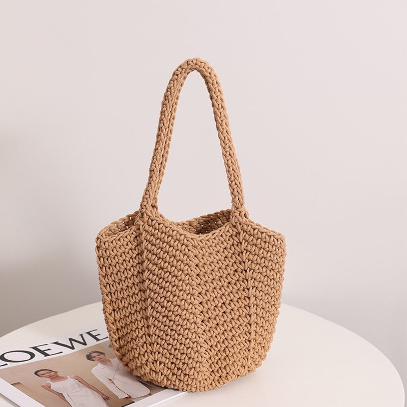 Retro Crochet Cotton Thread Woven Shoulder Bag – Literary Holiday Beach Handbag