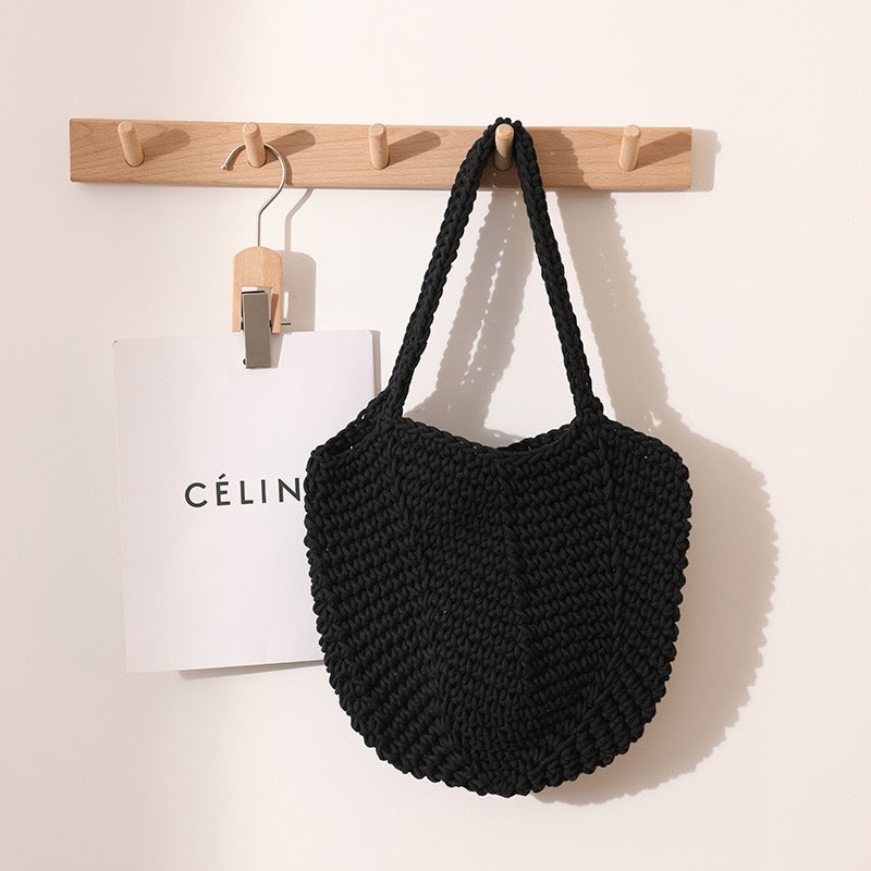 Retro Crochet Cotton Thread Woven Shoulder Bag – Literary Holiday Beach Handbag