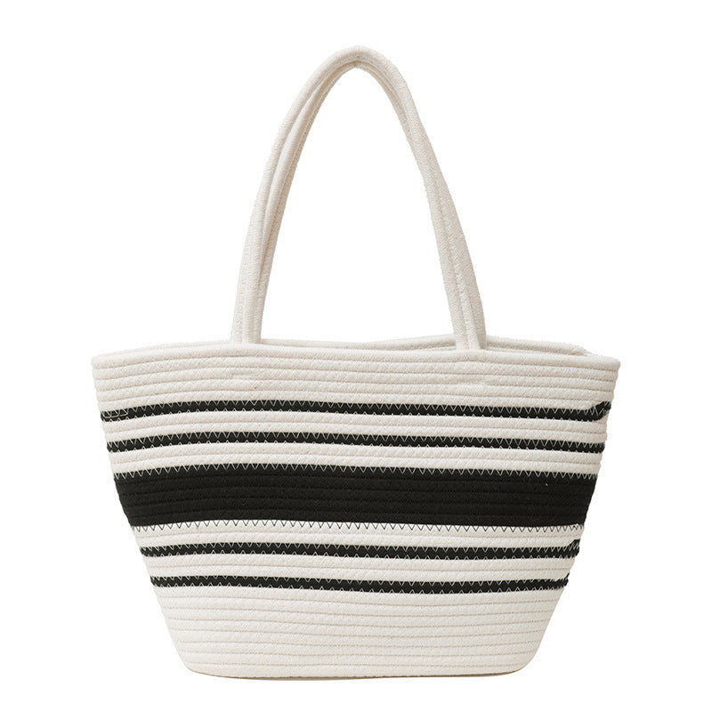 Simple Woven Straw Shoulder Tote Bag for Women – Large Capacity Versatile Underarm Handbag