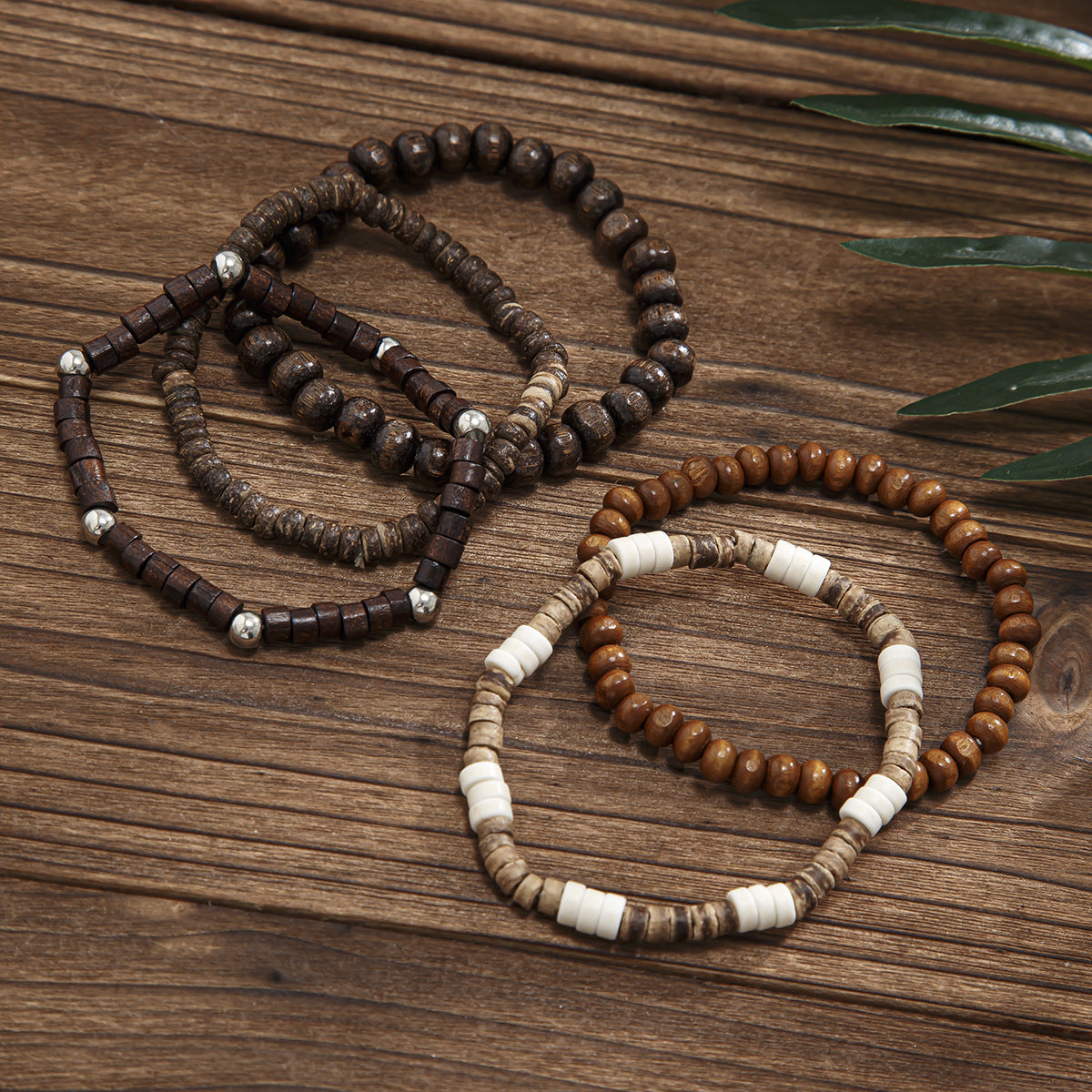 FBA 5-Piece Natural Stone Stacked Bracelet Set | Hip Hop Men's Jewelry