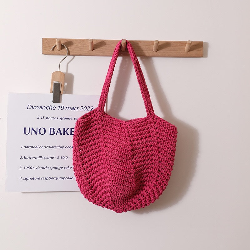 Retro Crochet Cotton Thread Woven Shoulder Bag – Literary Holiday Beach Handbag